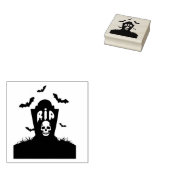 Griezelige Halloween RIP Grafsteen Rubberstempel (Gestempeld)