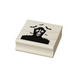 Griezelige Halloween RIP Grafsteen Rubberstempel