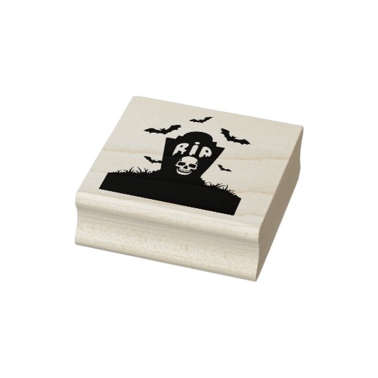 Griezelige Halloween RIP Grafsteen Rubberstempel (Stempel)