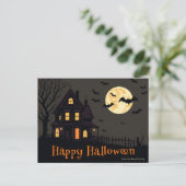 Griezelige Halloween-scène Briefkaart (Staand voorkant)