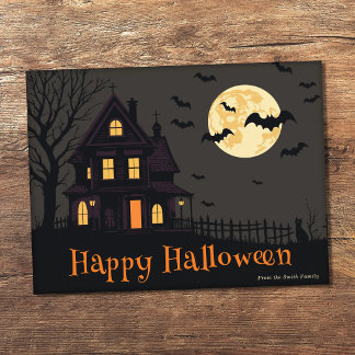 Griezelige Halloween-scène Briefkaart