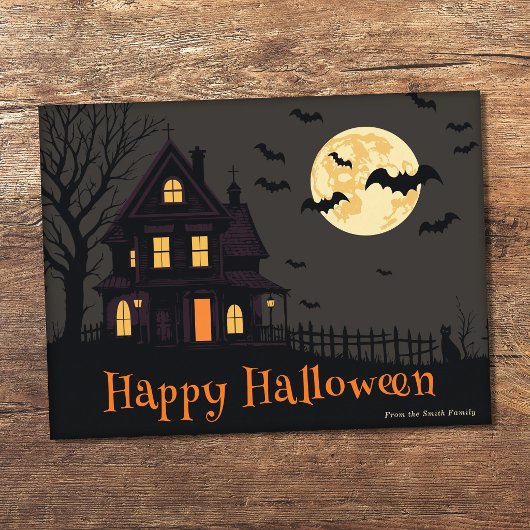 Griezelige Halloween-scène Briefkaart