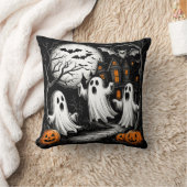 Griezelige Halloween-scène met geesten Kussen (Deken)