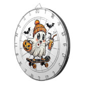 Griezelige Halloween Schaats Pumpkin Spice Geest H Dartbord (Voorkant Rechts)