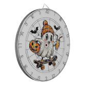 Griezelige Halloween Schaats Pumpkin Spice Geest H Dartbord (Voorkant Links)