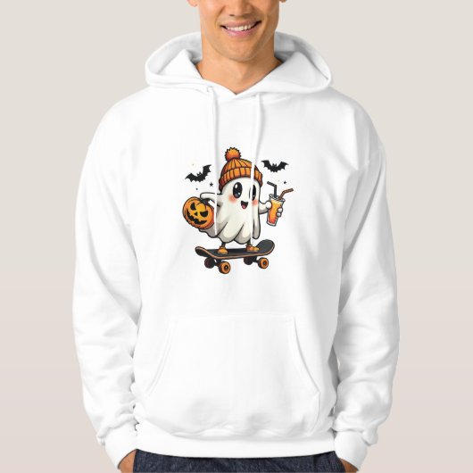 Griezelige Halloween Schaats Pumpkin Spice Geest H Hoodie (Voorkant)