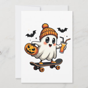 Griezelige Halloween Schaats Pumpkin Spice Geest H Kaart