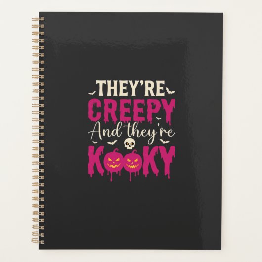 Griezelige Halloween Schedel Pompoen Ontwerp_1 Planner (Voorkant)
