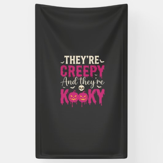 Griezelige Halloween Schedel Pompoen Ontwerp_1 Spandoek (Verticaal)