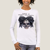 Griezelige Halloween-schedel Tri-Blend Shirt (Voorkant volledig)