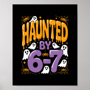 Griezelige Halloween Skelet Griezelt Zes Zeven Num Poster