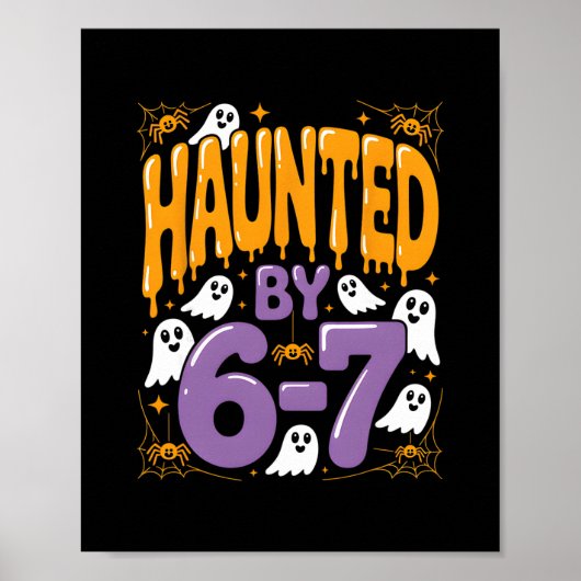 Griezelige Halloween Skelet Griezelt Zes Zeven Num Poster (Voorkant)