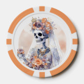 Griezelige Halloween Skelet Pokerchip (Voorkant)