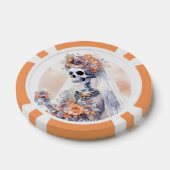 Griezelige Halloween Skelet Pokerchip (Enkel)
