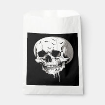 Griezelige Halloween Smeltende Schedel Met Vleermu