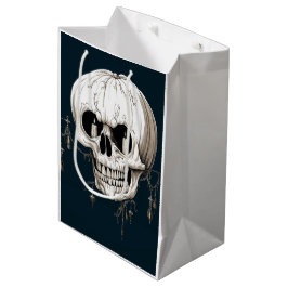 Griezelige Halloween Smeltende Schedel Met Vleermu Medium Cadeauzakje