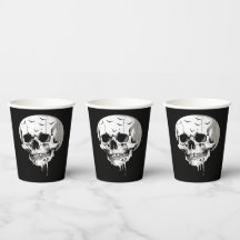 Griezelige Halloween Smeltende Schedel Met Vleermu