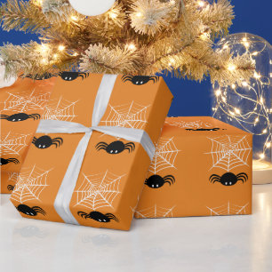 Griezelige Halloween Spin Illustratie Cadeaupapier