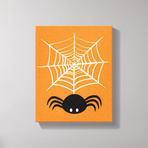 Griezelige Halloween Spin Illustratie Canvas Afdruk