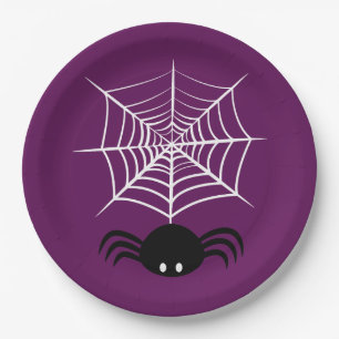 Griezelige Halloween Spin Illustratie Papieren Bordje
