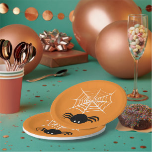 Griezelige Halloween Spin Illustratie Papieren Bordje