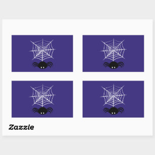 Griezelige Halloween Spin Illustratie Rechthoekige Sticker