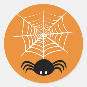 Griezelige Halloween Spin Illustratie Ronde Sticker