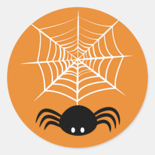 Griezelige Halloween Spin Illustratie Ronde Sticker