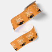Griezelige Halloween Spin Illustratie Satijnen Lint (Achterkant)