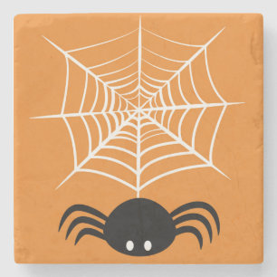 Griezelige Halloween Spin Illustratie Stenen Onderzetter