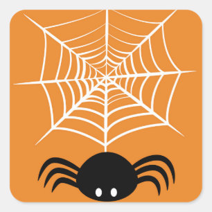 Griezelige Halloween Spin Illustratie Vierkante Sticker