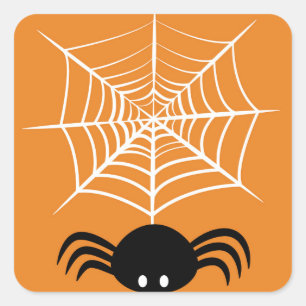 Griezelige Halloween Spin Illustratie Vierkante Sticker