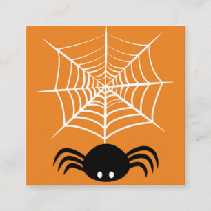 Griezelige Halloween Spin Illustratie Vierkante Visitekaartje