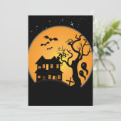 griezelige halloween spookhuis scene vector kaart (Staand voorkant)