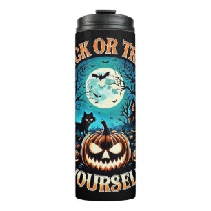 Griezelige Halloween Thermobeker - Snoep of Straf Thermosbeker