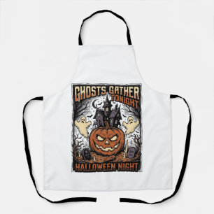 Griezelige Halloween-trui Vintage Geest Pompoen Ku Schort