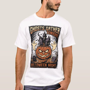 Griezelige Halloween-trui Vintage Geest Pompoen Ku T-shirt