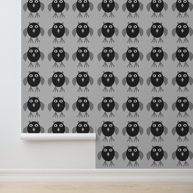 Griezelige Halloween-uil Behang (Applicatie)