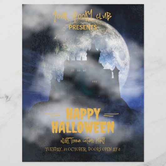 Griezelige Halloween uitnodiging, Boo Halloween Fe Flyer (Voorkant)