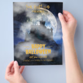 Griezelige Halloween uitnodiging, Boo Halloween Fe Flyer (Hand)