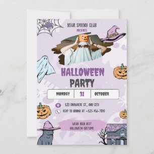 Griezelige Halloween uitnodiging, Halloweenfeest  Kaart