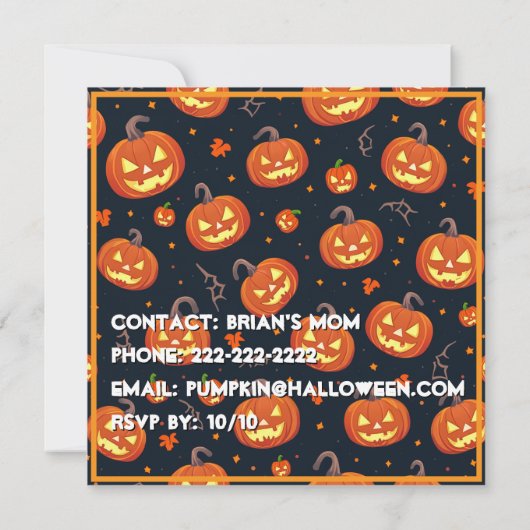 Griezelige Halloween uitnodiging – Kom bij ons voo (Achterkant)