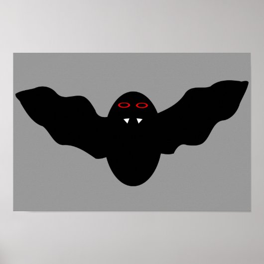 Griezelige Halloween Vampier Vleermuis Poster (Voorkant)