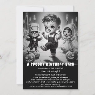 Griezelige Halloween-vermomming Verjaardagsfeest U Kaart
