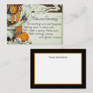 griezelige Halloween vintage heks voeg tekst toe Notitiekaartje