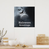 Griezelige Halloween-vleermuizen in eclips Poster (Keuken)