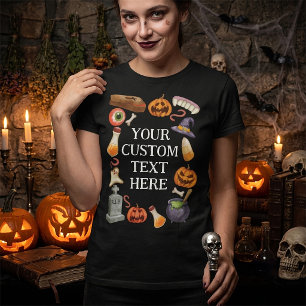 Griezelige Halloween Voeg uw aangepaste tekst toe T-shirt