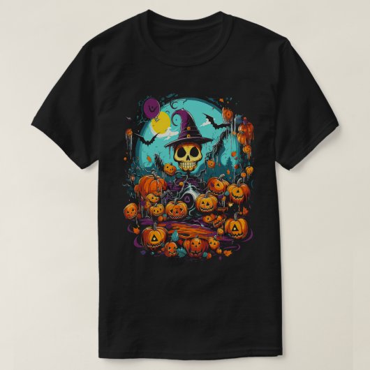 Griezelige Halloween-vogelverschrikker T-shirt (Design voorkant)