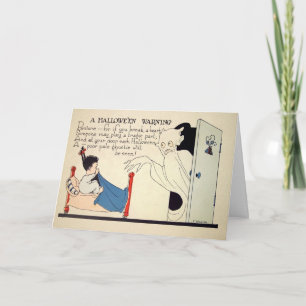  griezelige Halloween Warning Kaart