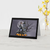 griezelige halloween wenskaart kaart (Gele Bloem)